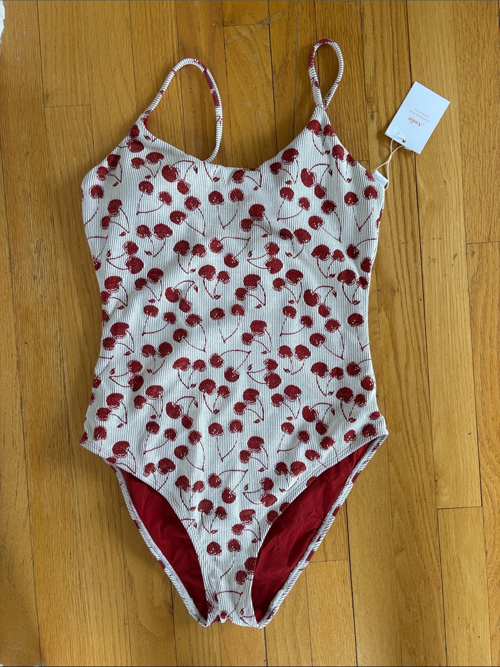 Andie “Amalfi” One-Piece w/ white & Red Cherry Print